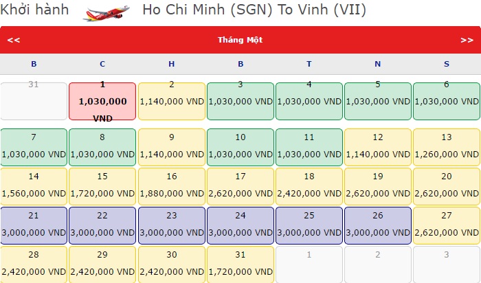 Giá Vé máy bay tết Sài Gòn đi Vinh 2017 Vietjet Air02